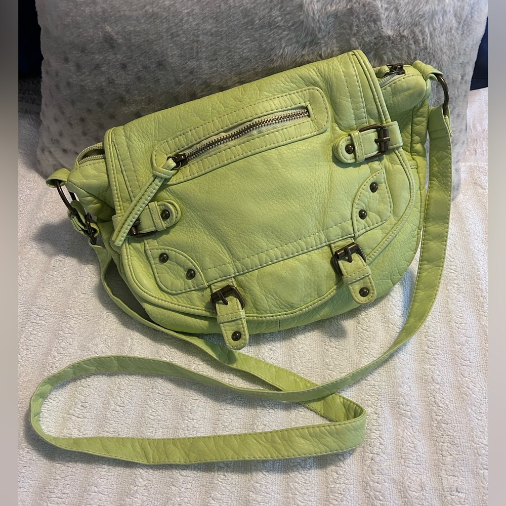 Mossimo Supply Co. Light Green Crossbody Saddle Bag Adjustable Strap Y2K